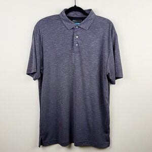 PGA TOUR Men's Size M Gray Short Sleeve Polo Shirt Performance Golf Top